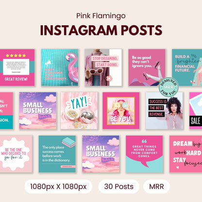 Instagram Posts with MRR • Pink Flamingo